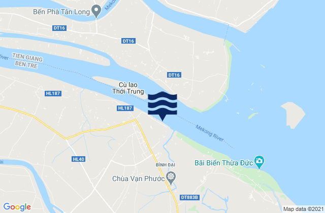 Karte der Gezeiten Bình Đại, Vietnam