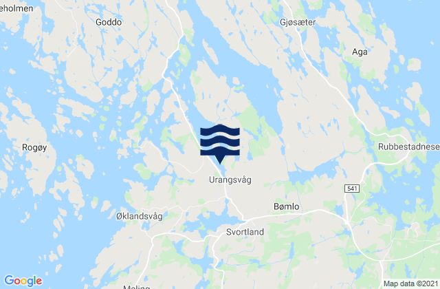 Karte der Gezeiten Bømlo, Norway