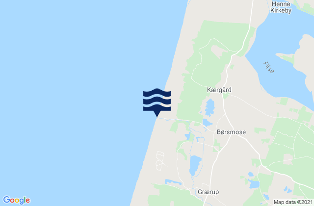 Karte der Gezeiten Børsmose Strand, Denmark