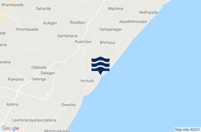 Karte der Gezeiten Bāleshwar, India