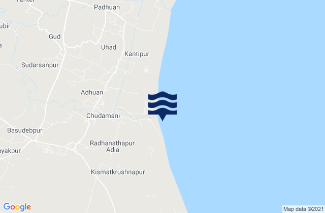 Karte der Gezeiten Bāsudebpur, India