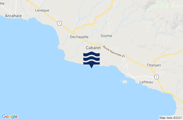 Karte der Gezeiten Cabaret, Haiti