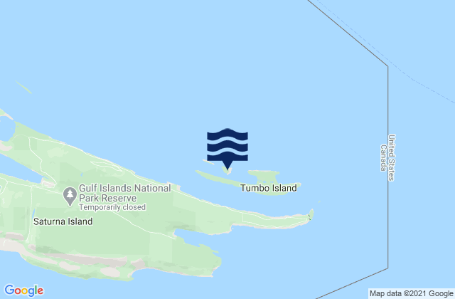 Karte der Gezeiten Cabbage Island, Canada