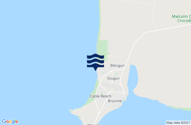Karte der Gezeiten Cable Beach, Australia