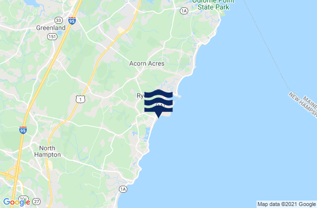 Karte der Gezeiten Cable Beach Rye, United States
