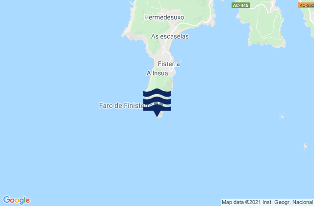 Karte der Gezeiten Cabo Finisterre, Spain