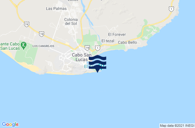 Karte der Gezeiten Cabo San Lucas, Mexico