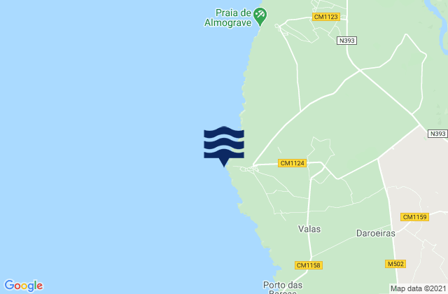 Karte der Gezeiten Cabo Sardão, Portugal