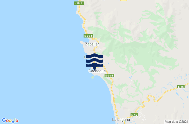 Karte der Gezeiten Cachagua, Chile