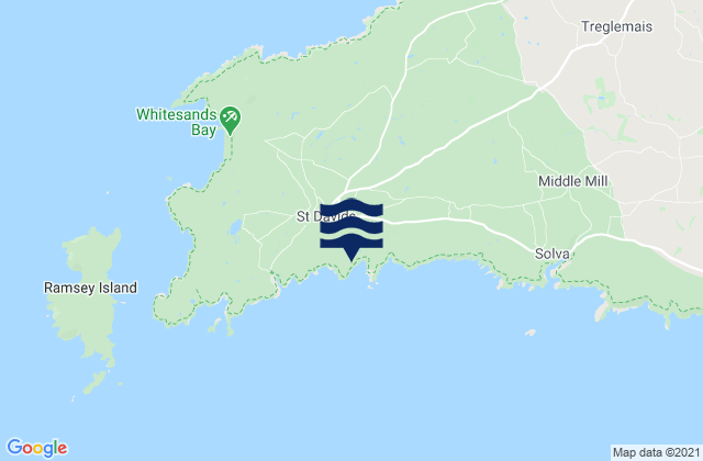 Karte der Gezeiten Caerfai Bay, United Kingdom