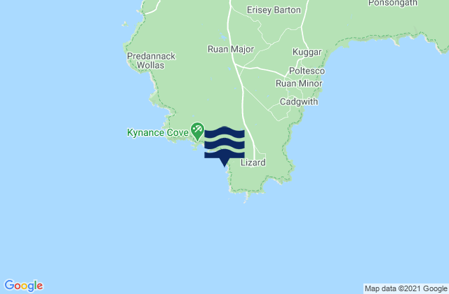 Karte der Gezeiten Caerthillian Cove Beach, United Kingdom