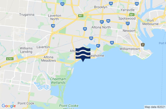Karte der Gezeiten Cairnlea, Australia