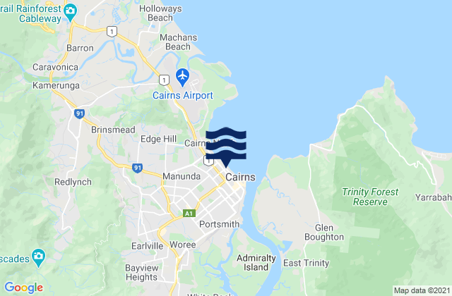 Karte der Gezeiten Cairns, Australia