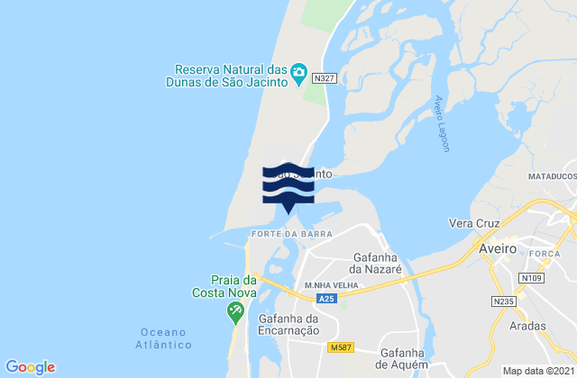 Karte der Gezeiten Cais Comercial, Portugal