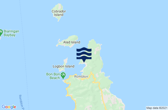 Karte der Gezeiten Cajimos, Philippines