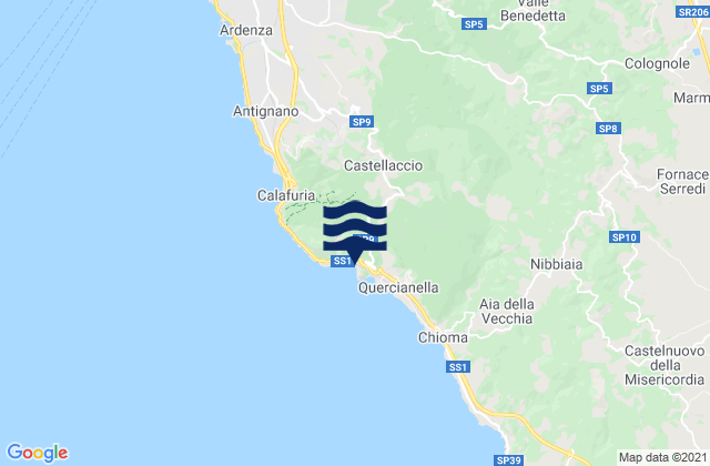 Karte der Gezeiten Cala del Leone, Italy