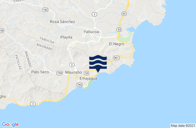 Karte der Gezeiten Calabazas Barrio, Puerto Rico