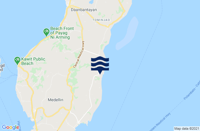 Karte der Gezeiten Calape, Philippines