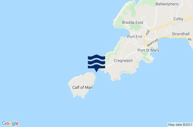 Karte der Gezeiten Calf Sound, Isle of Man