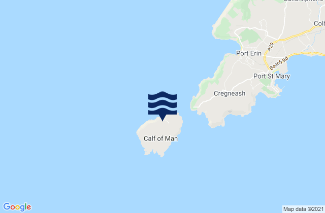 Karte der Gezeiten Calf of Man, Isle of Man