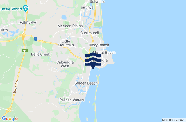Karte der Gezeiten Caloundra, Australia