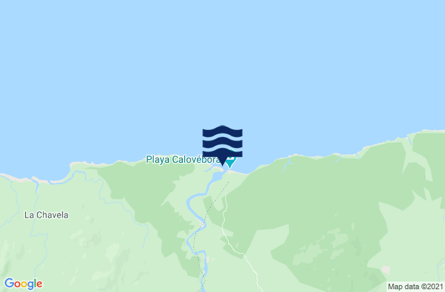 Karte der Gezeiten Calovébora, Panama