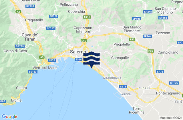 Karte der Gezeiten Calvanico, Italy