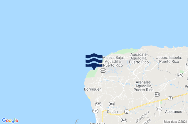Karte der Gezeiten Camaceyes Barrio, Puerto Rico