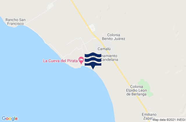 Karte der Gezeiten Camalú, Mexico