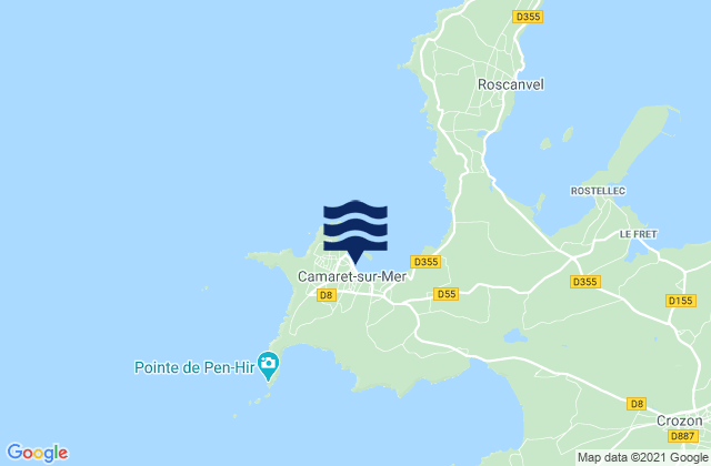 Karte der Gezeiten Camaret-sur-Mer, France