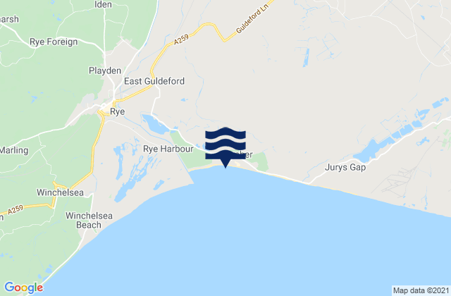 Karte der Gezeiten Camber Sands Beach, United Kingdom