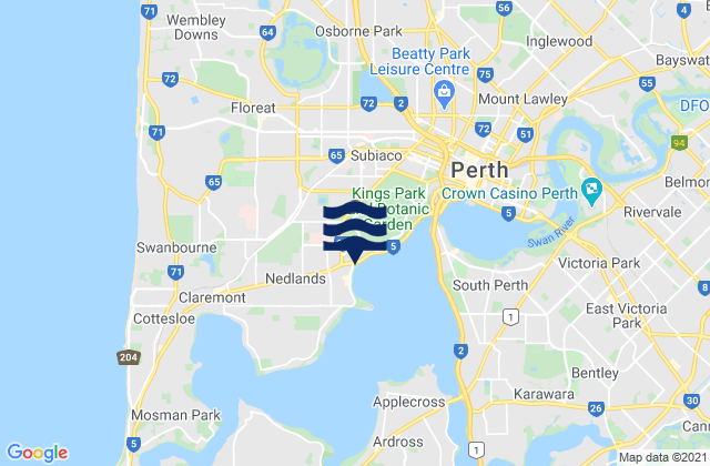 Karte der Gezeiten Cambridge, Australia
