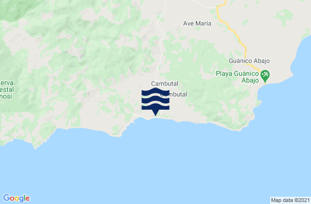 Karte der Gezeiten Cambutal, Panama