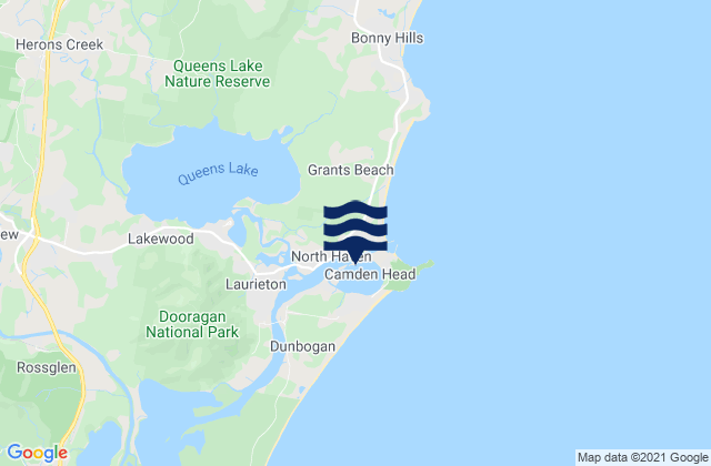 Karte der Gezeiten Camden Haven, Australia