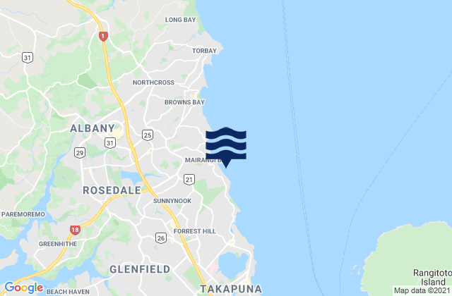 Karte der Gezeiten Campbells Bay, New Zealand