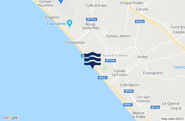 Karte der Gezeiten Campo Jemini, Italy