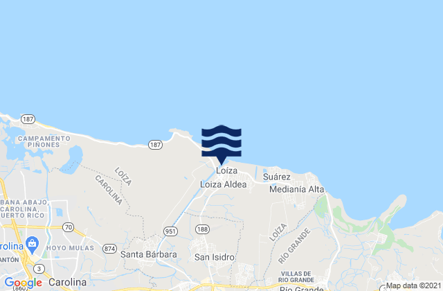 Karte der Gezeiten Campo Rico, Puerto Rico