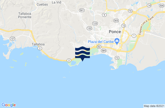 Karte der Gezeiten Canas Barrio, Puerto Rico