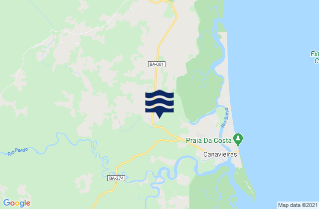 Karte der Gezeiten Canavieiras, Brazil