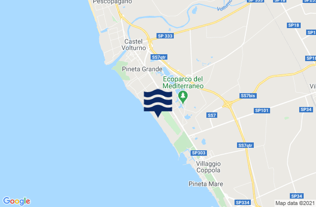 Karte der Gezeiten Cancello-Arnone, Italy