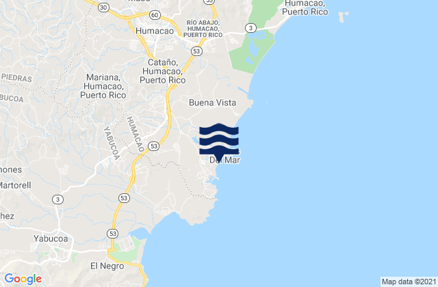 Karte der Gezeiten Candelero Arriba Barrio, Puerto Rico