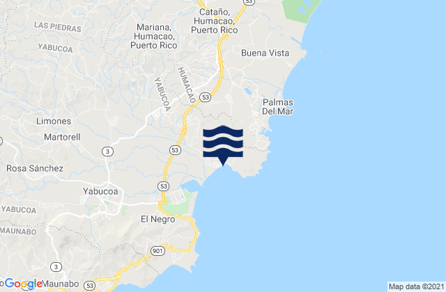 Karte der Gezeiten Candelero Arriba, Puerto Rico