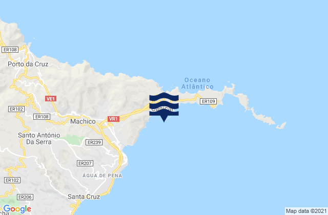 Karte der Gezeiten Caniçal, Portugal