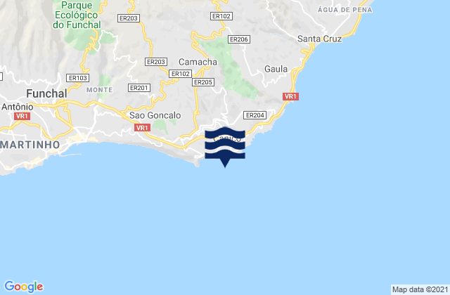 Karte der Gezeiten Caniço, Portugal