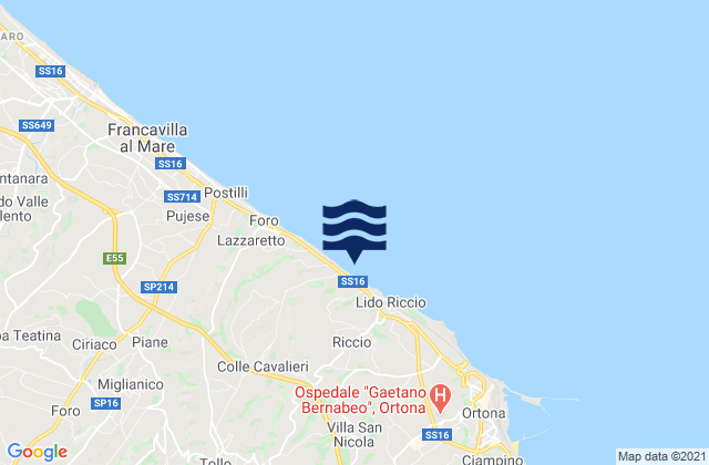 Karte der Gezeiten Canosa Sannita, Italy