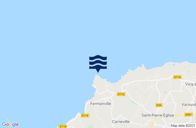 Karte der Gezeiten Cap Lévi, France