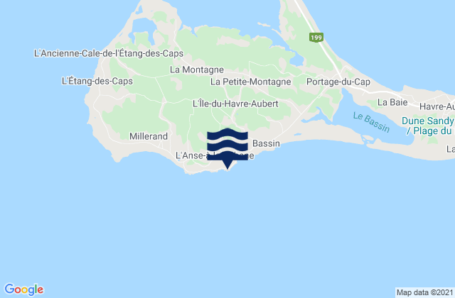 Karte der Gezeiten Cap Percé, Canada