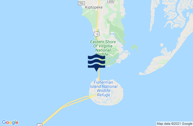 Karte der Gezeiten Cape Charles off Wise Point, United States