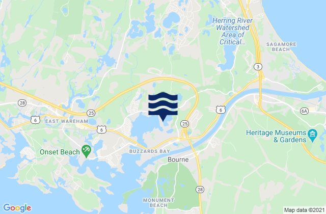 Karte der Gezeiten Cape Cod Canal Bourne Bridge (Sta 320), United States