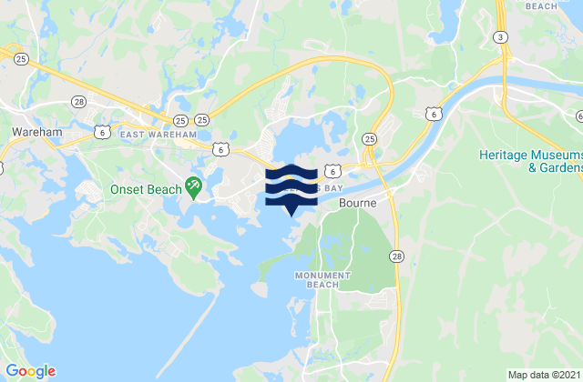 Karte der Gezeiten Cape Cod Canal RR bridge, United States